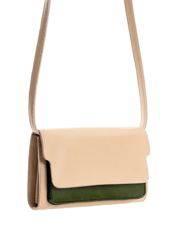 Buy Fides (Almond & Green) | Women's bag made with Apple Leather | Shop Verified Sustainable Womens Wallet on Brown Living™