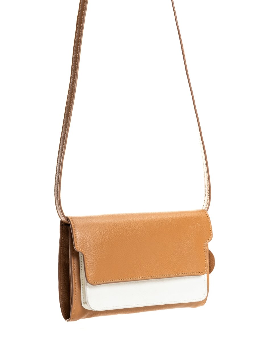 Fides (Caramel & White) | Women's bag made with Apple Leather | Verified Sustainable by Brown Living™