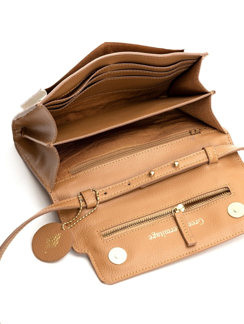 Buy Fides (Caramel & White) | Women's bag made with Apple Leather | Shop Verified Sustainable Womens Wallet on Brown Living™