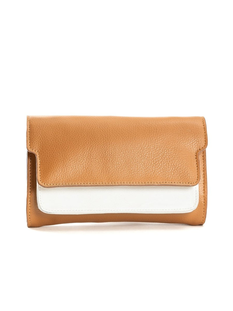 Buy Fides (Caramel & White) | Women's bag made with Apple Leather | Shop Verified Sustainable Womens Wallet on Brown Living™
