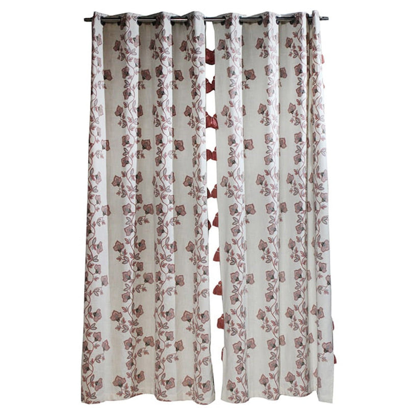 Buy Fika Jacobean Cotton Curtain | Shop Verified Sustainable Curtains on Brown Living™