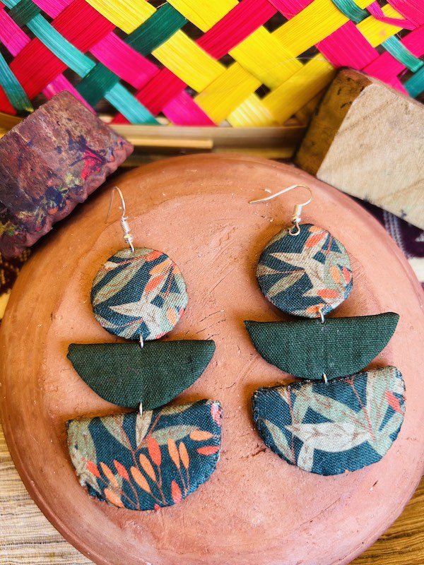 Buy Fiori Textile Earring | Handcrafted by Artisans | Shop Verified Sustainable Womens earrings on Brown Living™
