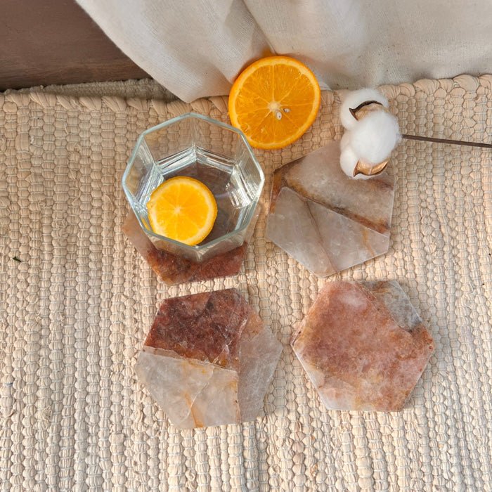 Buy Fire Quartz Hexagon Coaster | Set of 4 | Shop Verified Sustainable Products on Brown Living