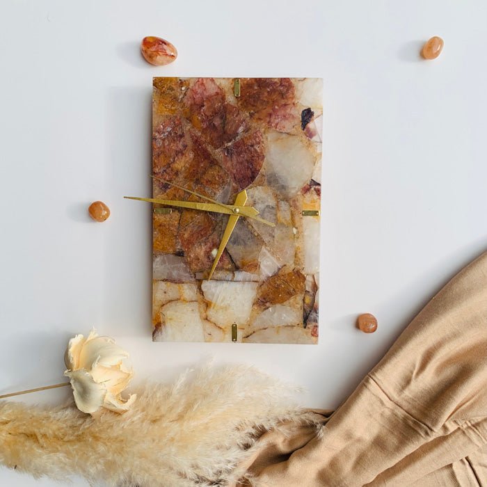 Buy Fire Quartz Rectangle Wall Clock | Shop Verified Sustainable Products on Brown Living