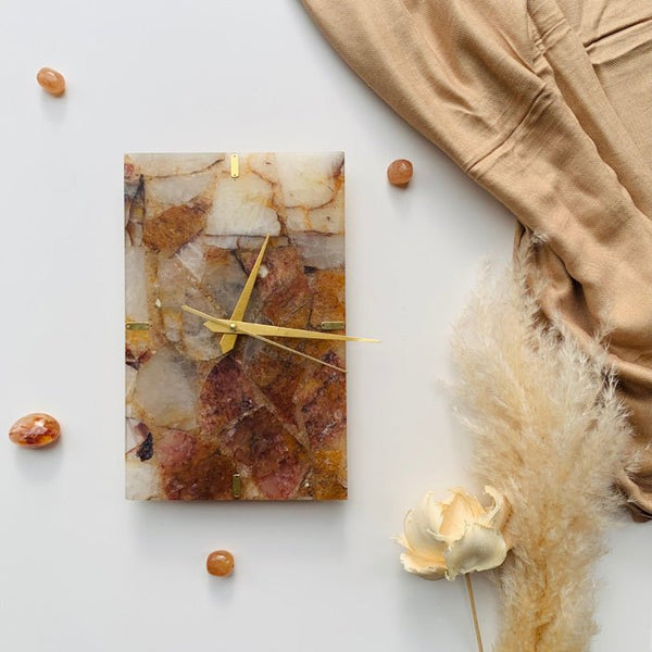 Buy Fire Quartz Rectangle Wall Clock | Shop Verified Sustainable Clock on Brown Living™
