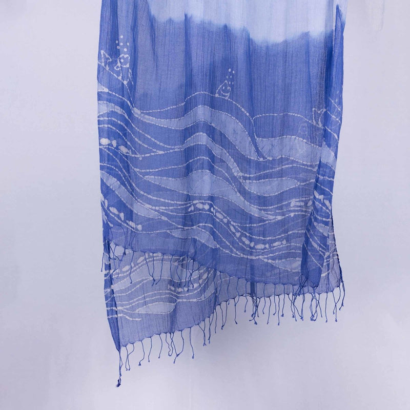 Buy Fish and Waves Batik Scarf | Shop Verified Sustainable Products on Brown Living