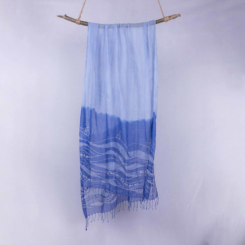 Buy Fish and Waves Batik Scarf | Shop Verified Sustainable Products on Brown Living