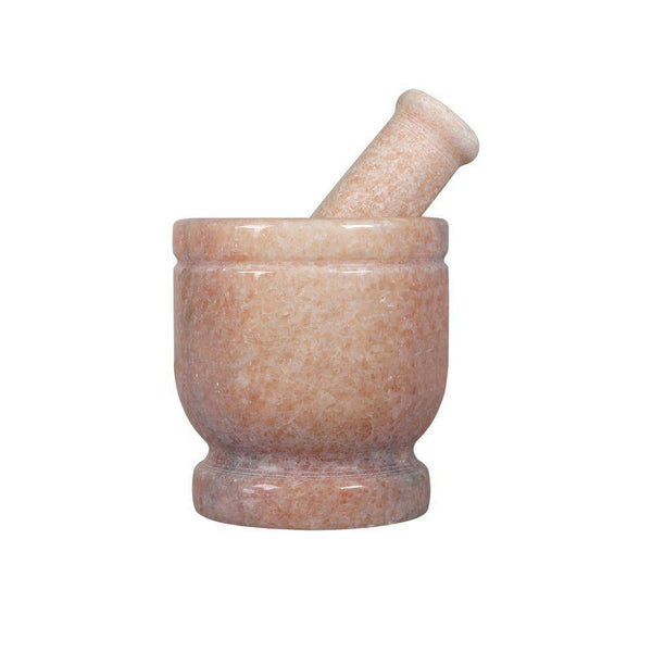 Buy Flamingo Pink Mortar & Pestle Set or Ohkli Musal or Idi Kallu or Spice Grinder-Comfy-4x4inch-Marble | Shop Verified Sustainable Kitchen Tools on Brown Living™