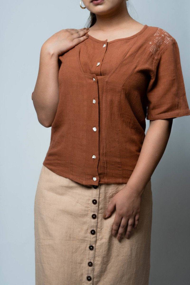 Buy Flap Placket Blouse | Shop Verified Sustainable Products on Brown Living