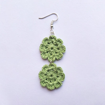 Floral Diva - Handmade Crochet Earring – Womens Earrings on Brown Living™. SKU: WT - FD - 2. Img 3.