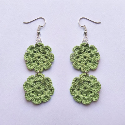 Floral Diva - Handmade Crochet Earring – Womens Earrings on Brown Living™. SKU: WT - FD - 2. Img 2.