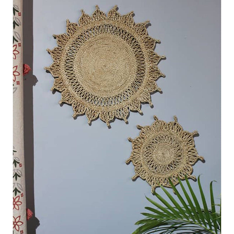 Buy Floral Handwoven Jute Wall Art (Pack Of 2) | Shop Verified Sustainable Wall Décor on Brown Living™