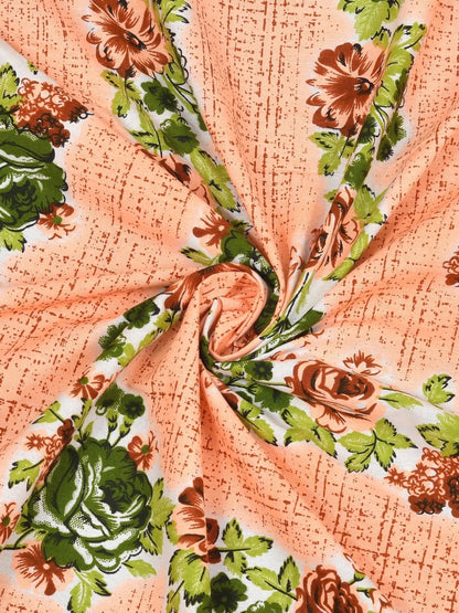 Jaipuri Hand Printed Queen Size Cotton Green Bedsheet with Pillow Covers | Verified Sustainable by Brown Living™