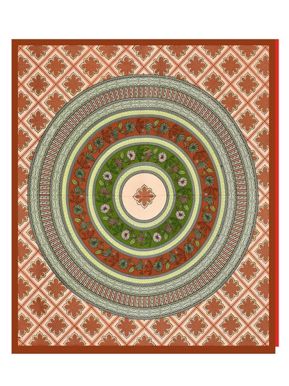 Floral Jaipuri Hand Printed Queen Size Cotton Multi Bedsheet with Pillow Covers | Verified Sustainable by Brown Living™