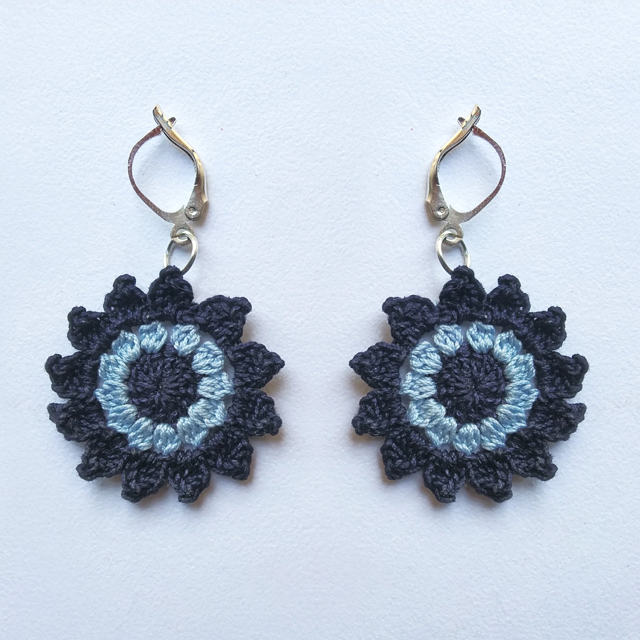 Floral Mandala Earrings - Blue | Verified Sustainable by Brown Living™