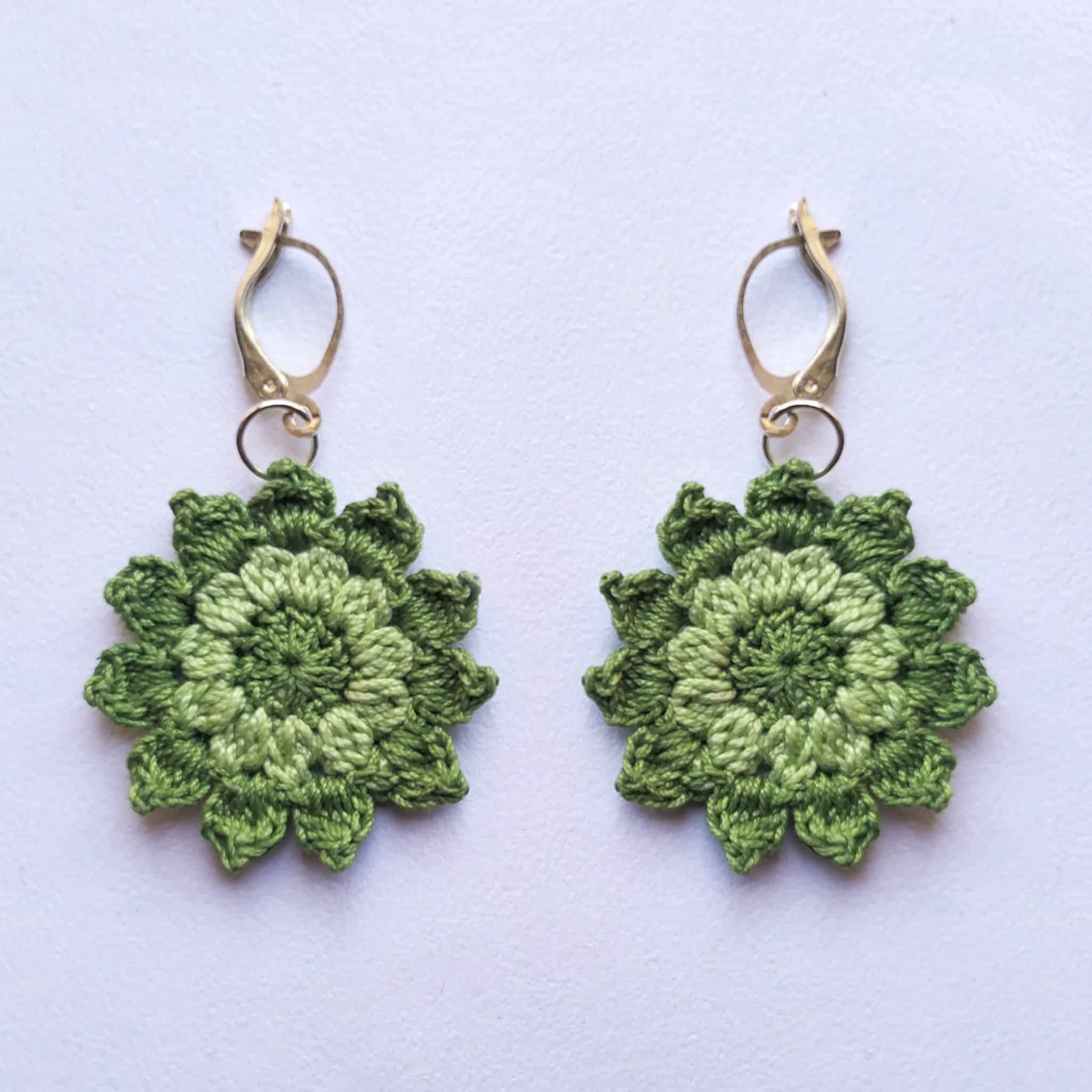 Floral Mandala Earrings - Green | Verified Sustainable by Brown Living™