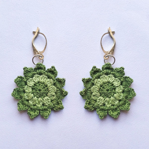 Floral Mandala Earrings | Green | Verified Sustainable Womens earrings on Brown Living™