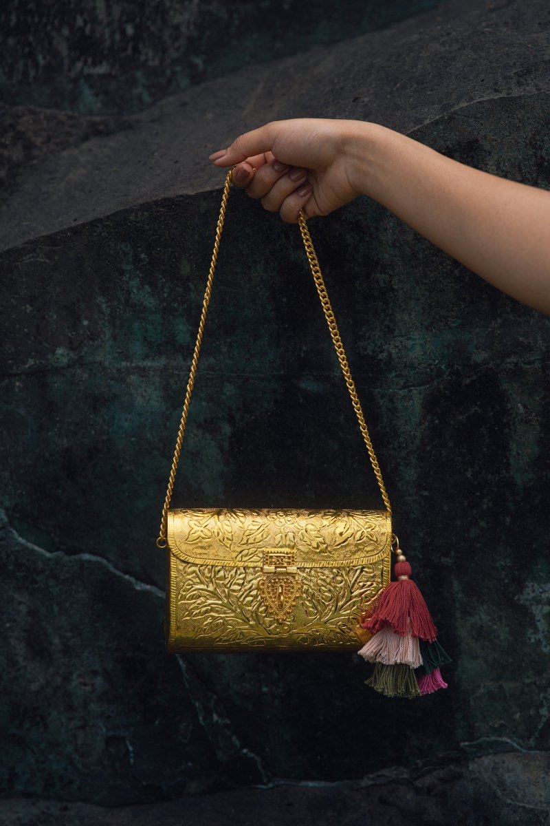 Floral Paatr Purse (Gold) | Verified Sustainable by Brown Living™