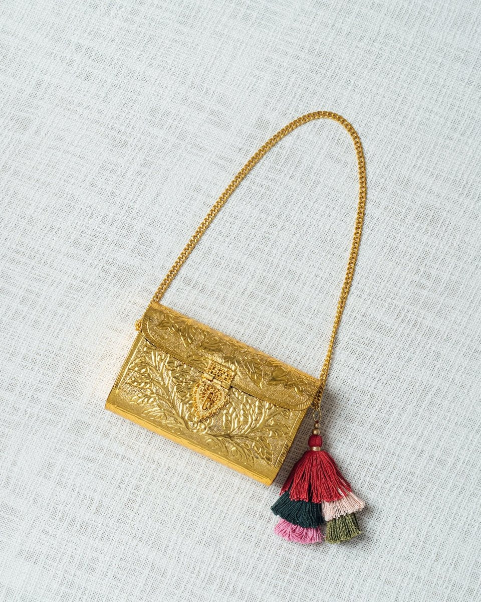 Floral Paatr Purse (Gold) | Verified Sustainable by Brown Living™