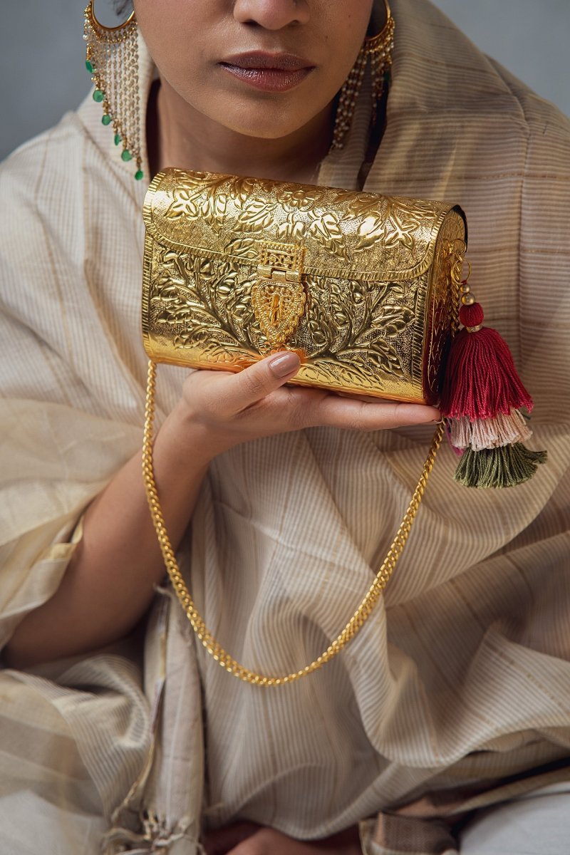 Floral Paatr Purse (Gold) | Verified Sustainable by Brown Living™