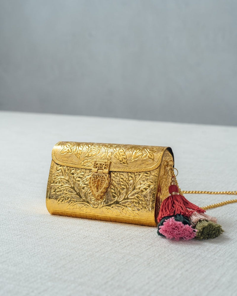 Buy Floral Paatr Purse (Gold) | Shop Verified Sustainable Products on Brown Living