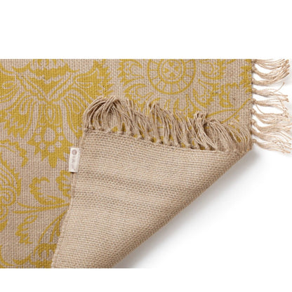 Floral Printed Jute Rug (Ocre) | Verified Sustainable by Brown Living™