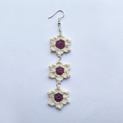 Floral Star Earrings - Magenta – Womens Earrings on Brown Living™. SKU: WT - FS - 03. Img 2.