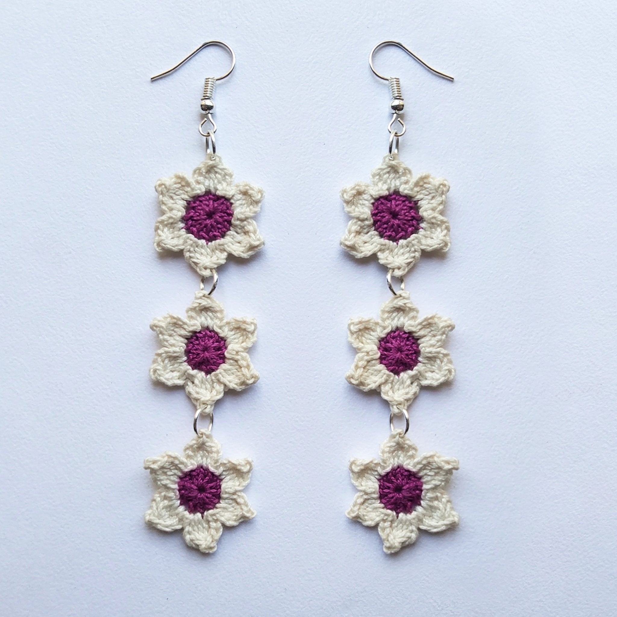 Floral Star Earrings - Magenta | Verified Sustainable by Brown Living™