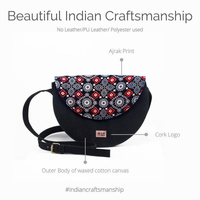 Buy Florican Purse/Handbag - Ajrakh Printed | Shop Verified Sustainable Products on Brown Living