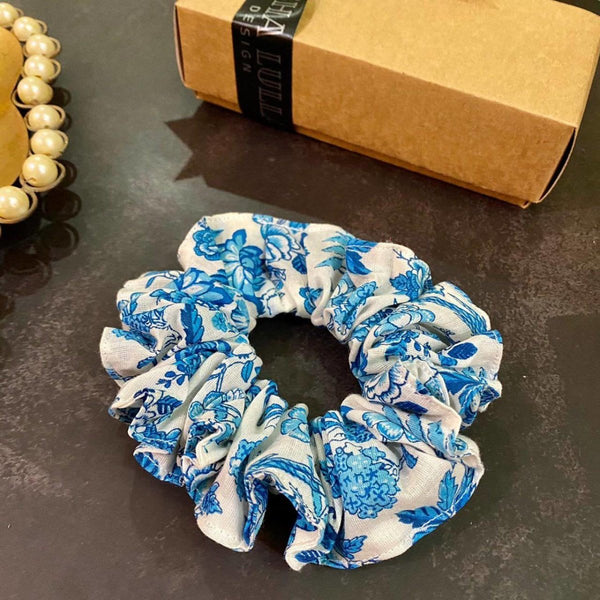 Buy Flower Power print Scrunchie (2 Scrunchies free on Disha Lulla Design Purchases Above 500) | Shop Verified Sustainable Products on Brown Living