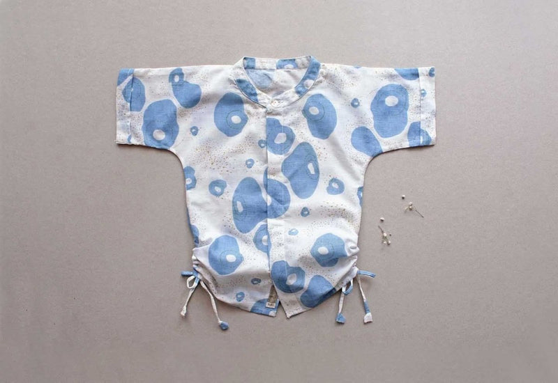Buy Flutter Blobs Drawstring Shirt | Shop Verified Sustainable Kids Shirts on Brown Living™