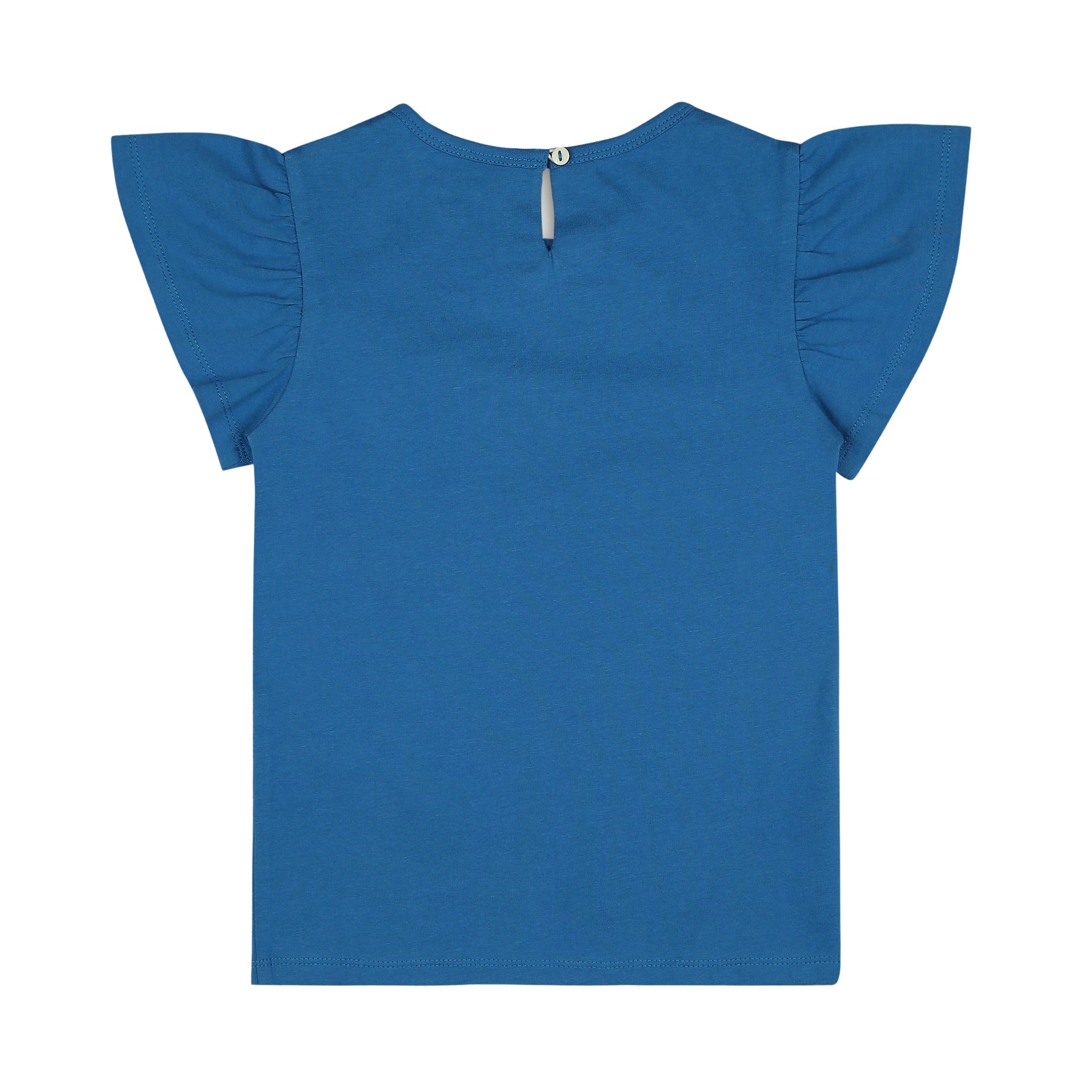 Flutter Sleeve Cotton Top - Deep Water Blue | Verified Sustainable by Brown Living™