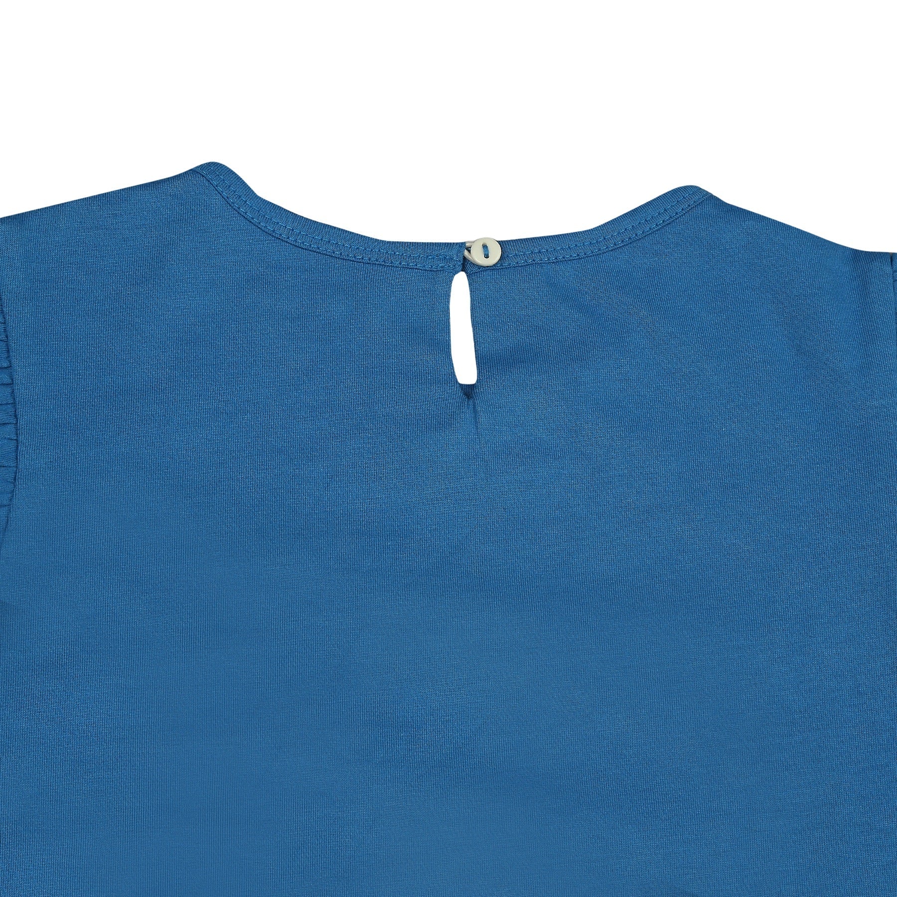 Flutter Sleeve Cotton Top - Deep Water Blue | Verified Sustainable by Brown Living™