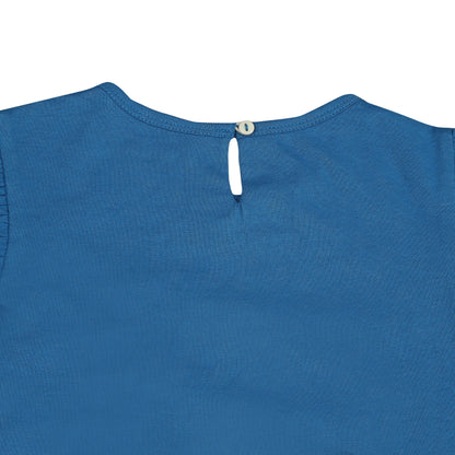 Flutter Sleeve Cotton Top - Deep Water Blue | Verified Sustainable by Brown Living™