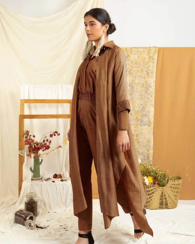 Buy Fly High Shirt Pant with Detachable Cape | Shop Verified Sustainable Womens Co-Ord Sets on Brown Living™