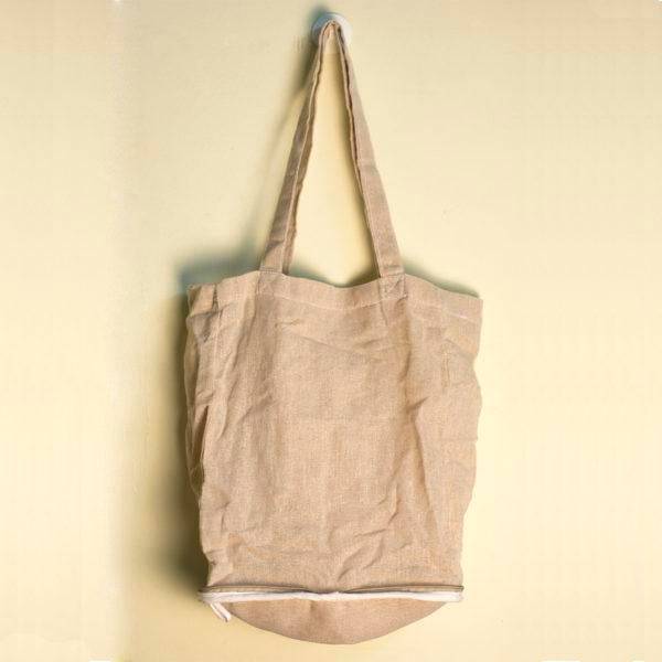 Foldable and Reusable Jute Cotton Shopping Bag | Verified Sustainable by Brown Living™