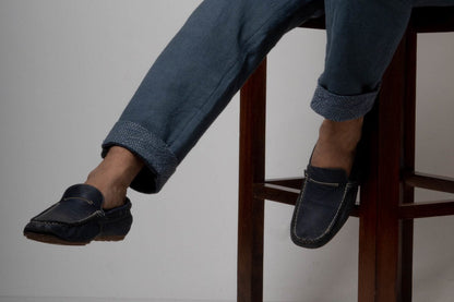 Folded Hem Pants | Charcoal color | Khadi denim | Verified Sustainable by Brown Living™