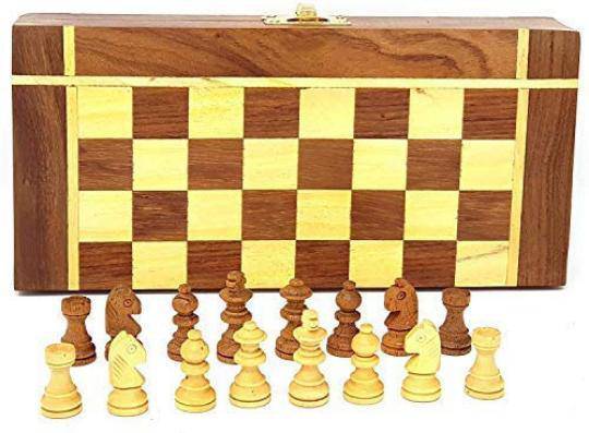 Buy Folding Wooden Chess Board Set Game of Brilliance 10"NON MAGNETIC | Shop Verified Sustainable Products on Brown Living