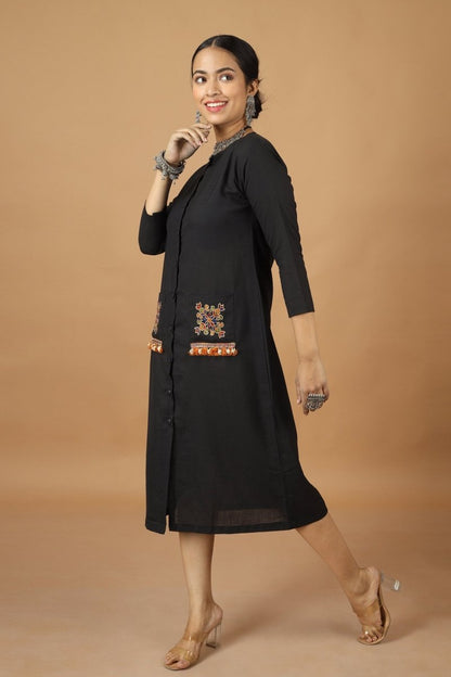 Folklore Ahir Matka Cotton Dress | Verified Sustainable by Brown Living™