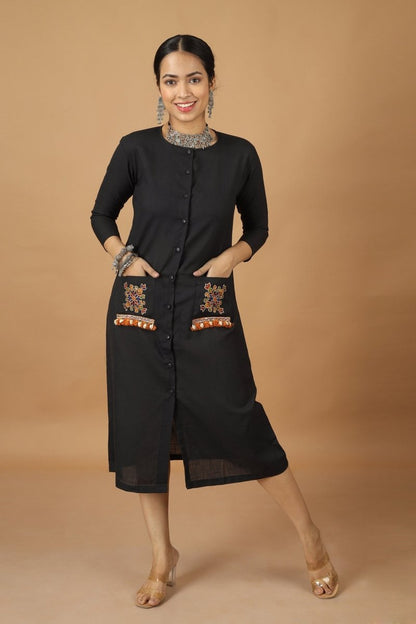 Folklore Ahir Matka Cotton Dress | Verified Sustainable by Brown Living™