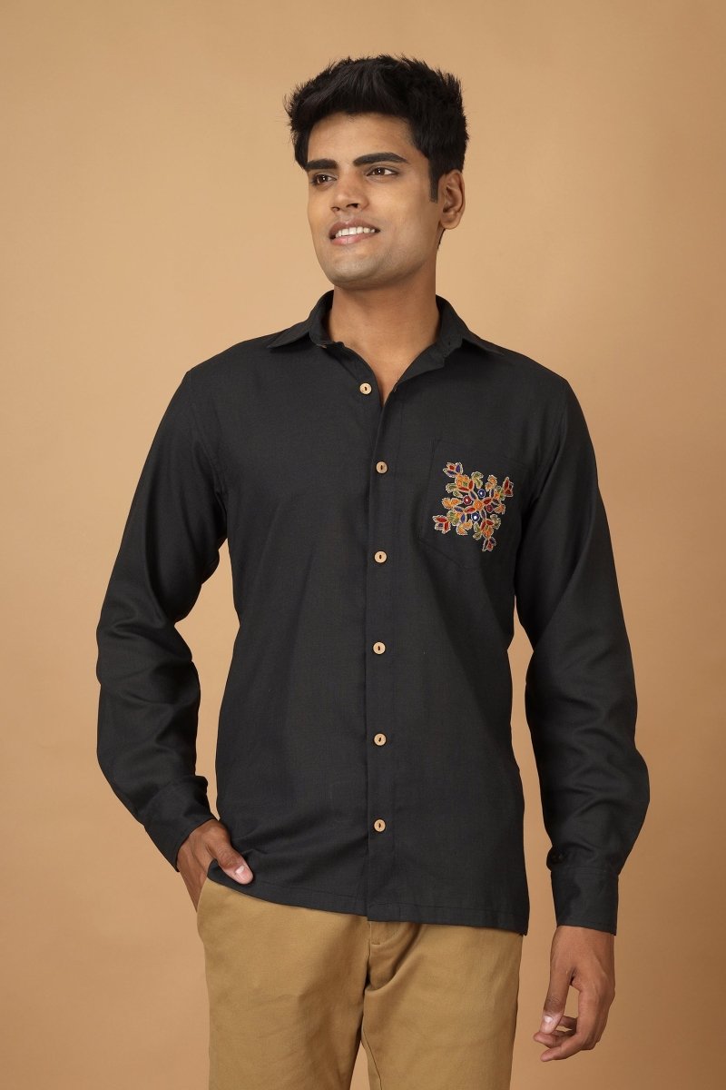 Buy Folklore Ahir Mens Cotton Shirt | Shop Verified Sustainable Products on Brown Living