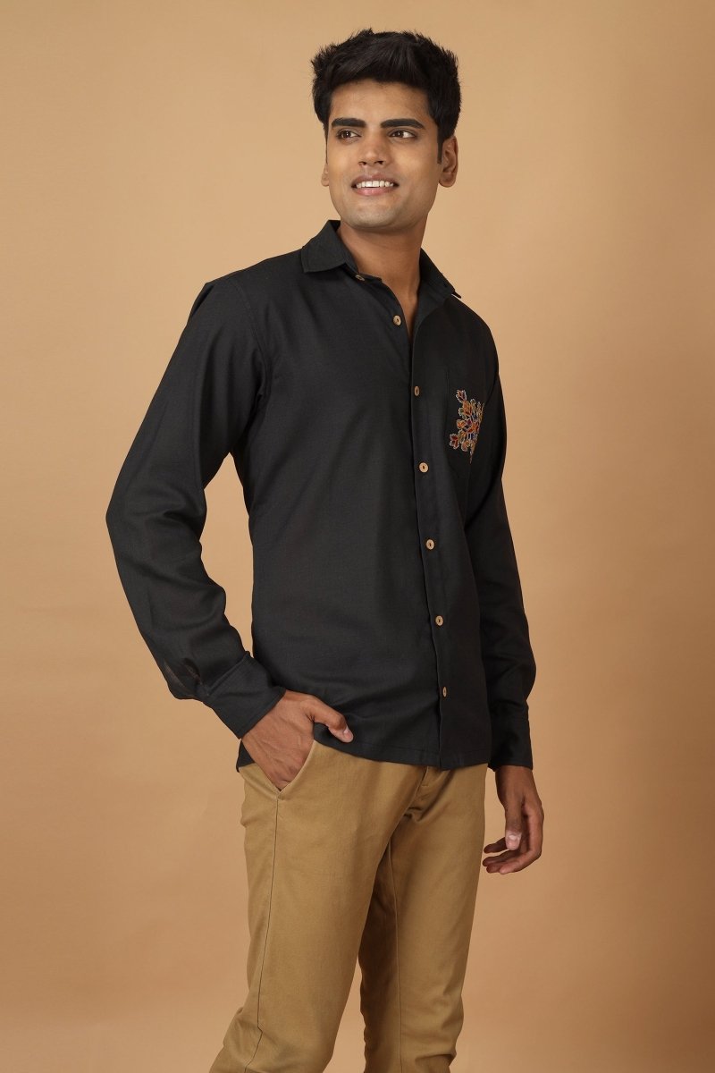 Folklore Ahir Mens Cotton Shirt | Verified Sustainable by Brown Living™