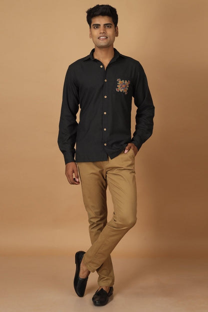 Folklore Ahir Mens Cotton Shirt | Verified Sustainable by Brown Living™