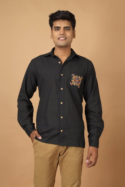 Folklore Ahir Mens Cotton Shirt | Verified Sustainable by Brown Living™