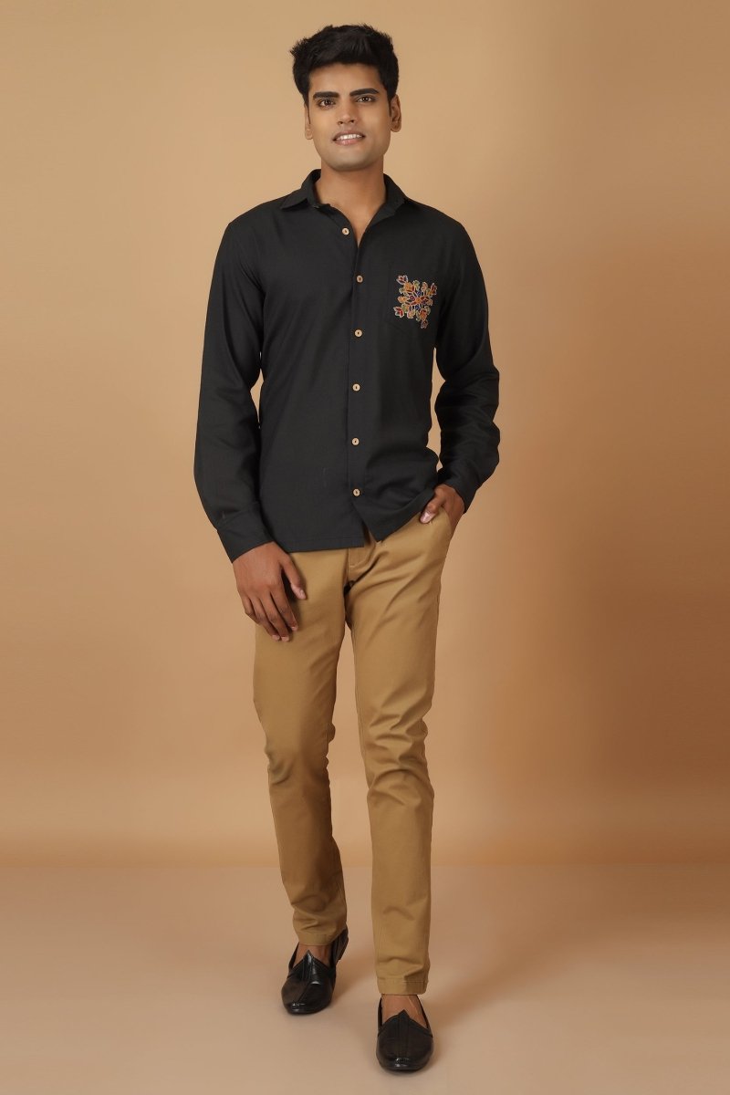 Folklore Ahir Mens Cotton Shirt | Verified Sustainable by Brown Living™