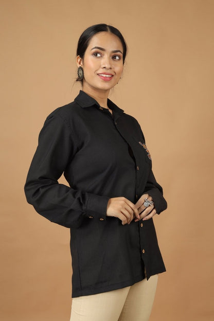 Folklore Ahir Womens Cotton Shirt | Verified Sustainable by Brown Living™