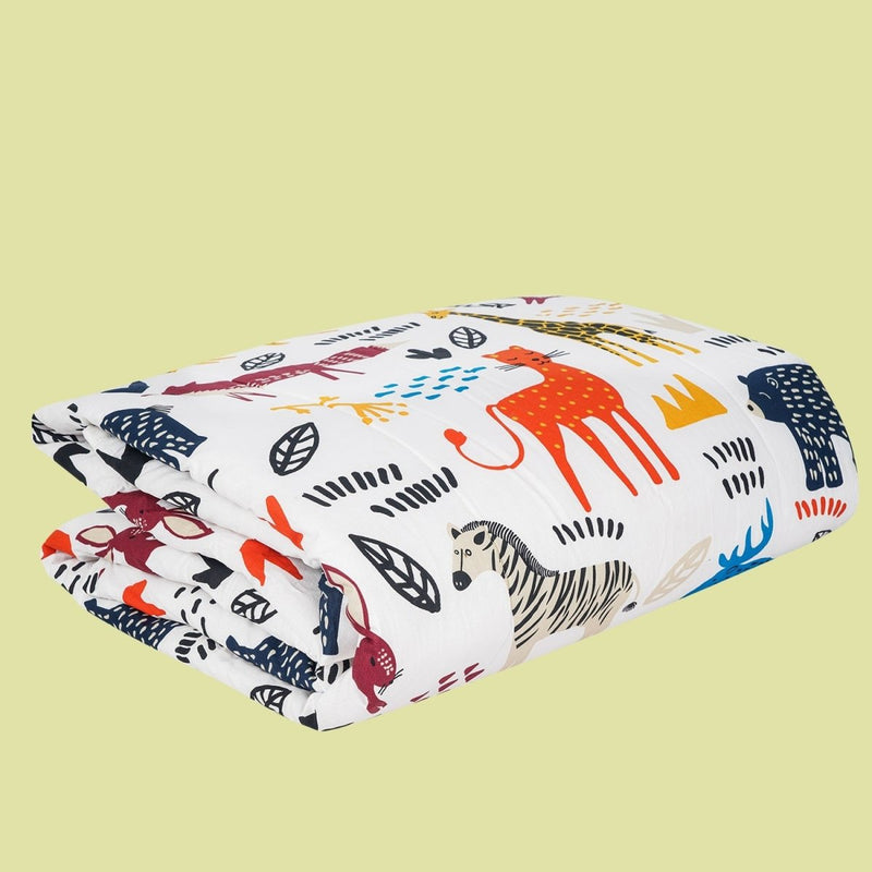Buy Forest Friends 100% Cotton Antimicrobial Kids Reversible Quilt | Shop Verified Sustainable Products on Brown Living