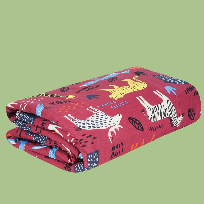 Buy Forest Friends 100% Cotton Antimicrobial Kids Reversible Quilt | Shop Verified Sustainable Products on Brown Living