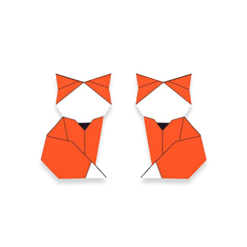 Buy Fox Hand Painted Wooden Earring | Shop Verified Sustainable Womens earrings on Brown Living™
