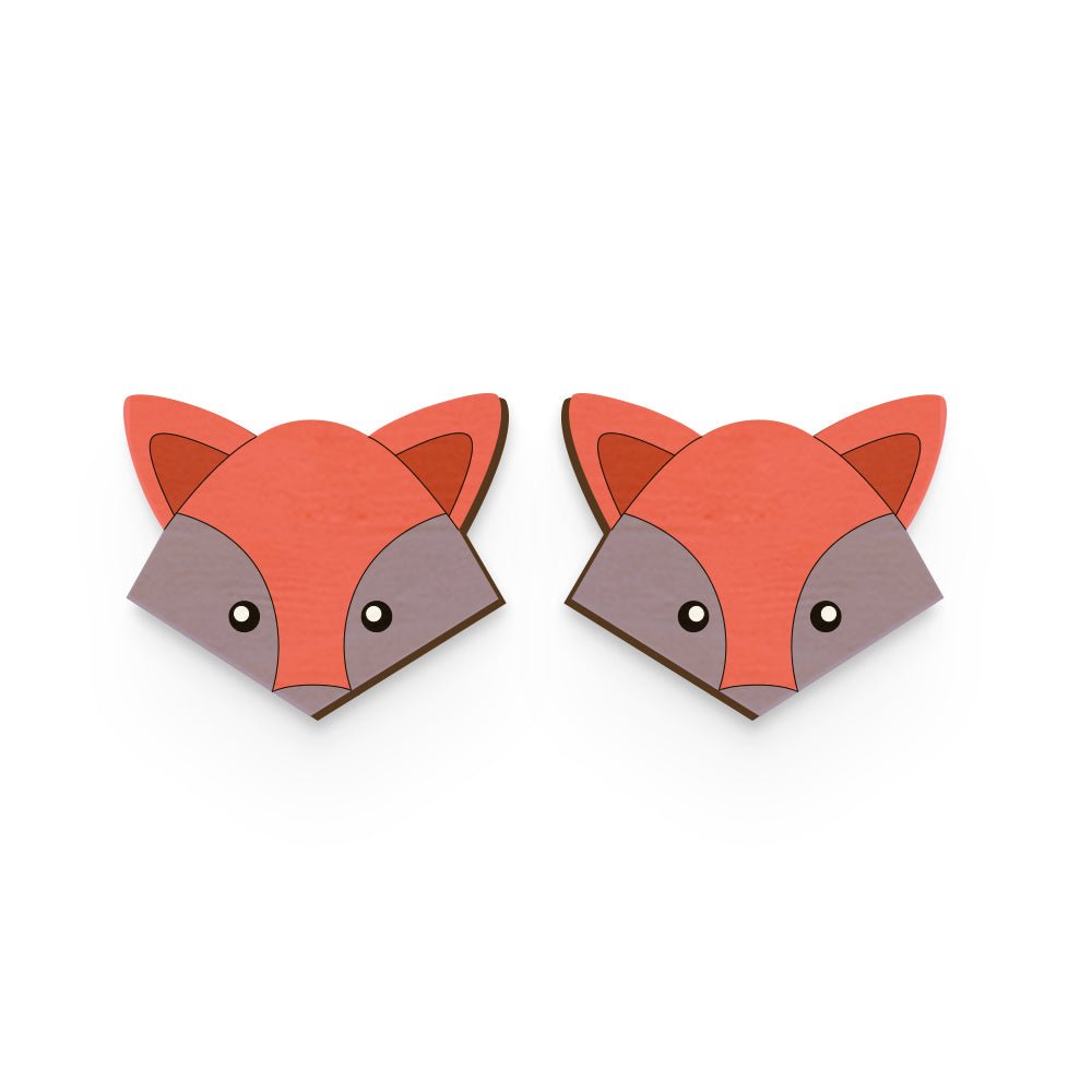 Foxy Hand Painted Wooden Earring | Verified Sustainable by Brown Living™